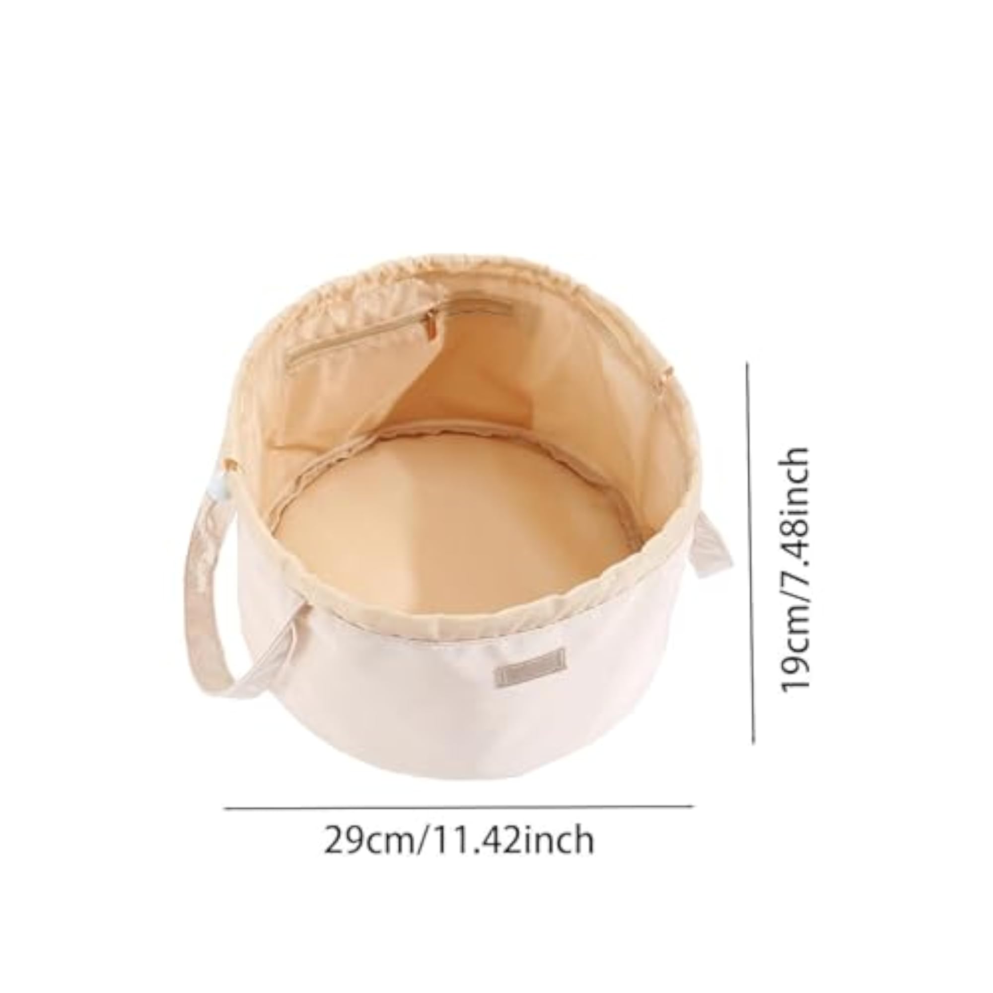 Portable Water Resistant Drawstring Makeup Bag Organizer, Apricot